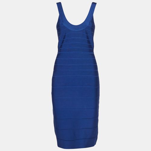 Herve Leger Blue Knit Sleeveless Bandage Dress S - Herve Leger - Modalova