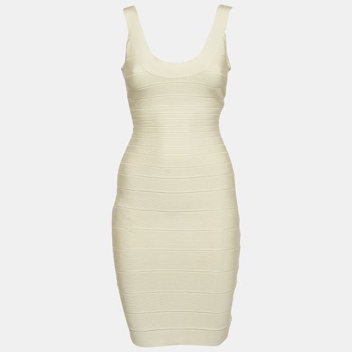 Herve Leger Cream Jersey Sleeveless Bandage Dress S - Herve Leger - Modalova