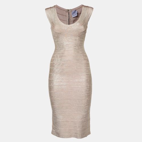 Herve Leger Metallic Pink Bandage Jersey Short Maira Dress S - Herve Leger - Modalova