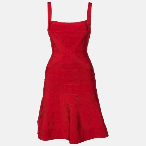 Herve Leger Red Jersey Sleeveless Faith Bandage Dress S - Herve Leger - Modalova