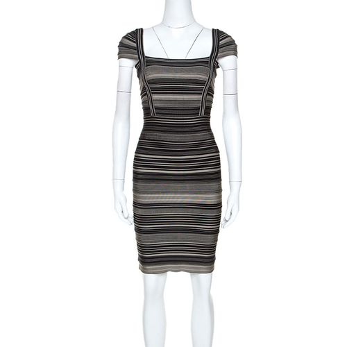 Herve Leger Bicolor Striped Sandra Bandage Dress M - Herve Leger - Modalova