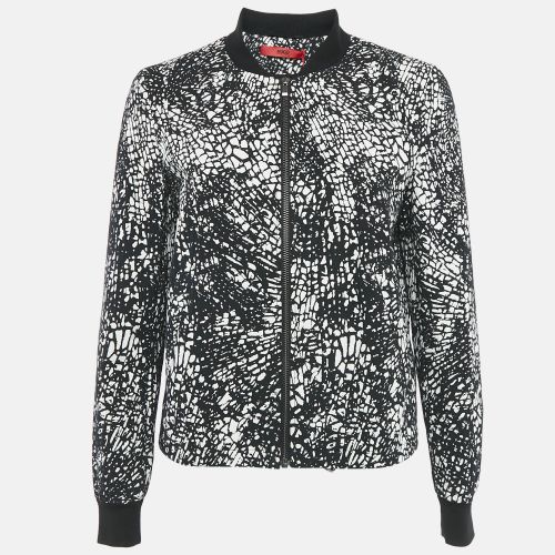 Hugo Boss Black/White Printed Cotton Blend Crinkled Andina Jacket M - Hugo Boss - Modalova