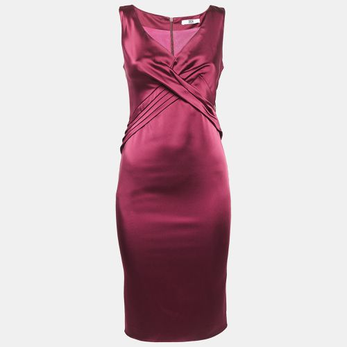 Ice Iceberg Dress Burgundy Stretch Satin Pleated Sheath Dress XS - Ice Iceberg - Modalova