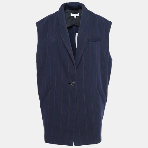 IRO Navy Blue Pinstripe Wool Blend Oversized Vest L - IRO - Modalova