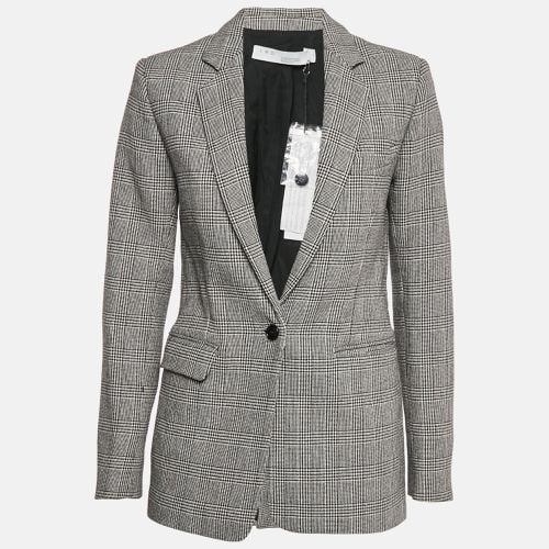 IRO Black/White Glen Checks Cotton Blend Single Breasted Blazer S - IRO - Modalova