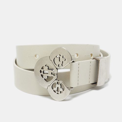 Isabel Marant Off White Leather Lasercut Buckle Belt 80CM - Isabel Marant - Modalova