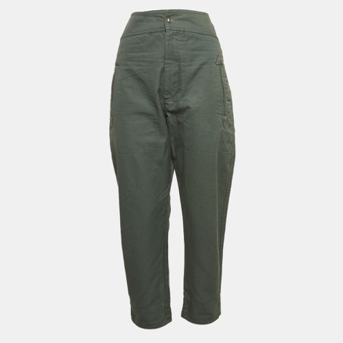 Isabel Marant Green Suede Trim Cotton Tapered Trousers M - Isabel Marant - Modalova