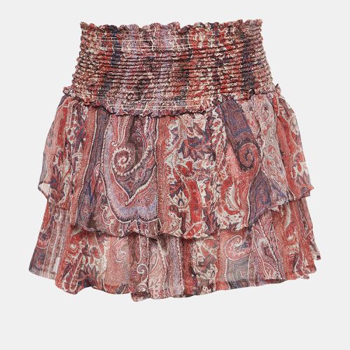 Isabel Marant Purple Multicolor Smocked Zelia Mini Skirt S - Isabel Marant - Modalova