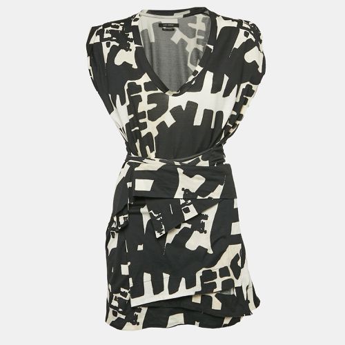 Isabel Marant Black Printed Jersey Drape Style Mini Dress L - Isabel Marant - Modalova