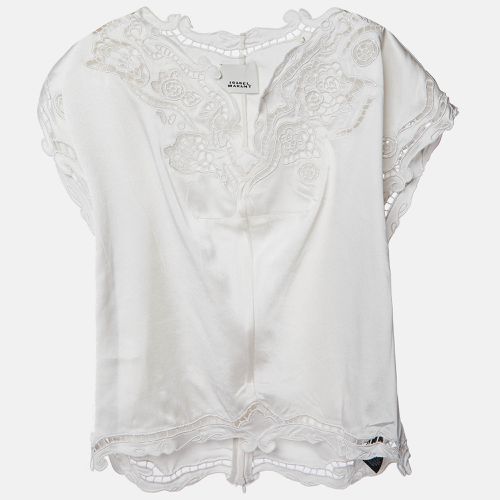 Isabel Marant White Embordered Satin Silk Top S - Isabel Marant - Modalova