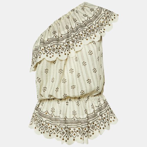 Ivory Printed Cotton Studded One Shoulder Top M - Isabel Marant - Modalova