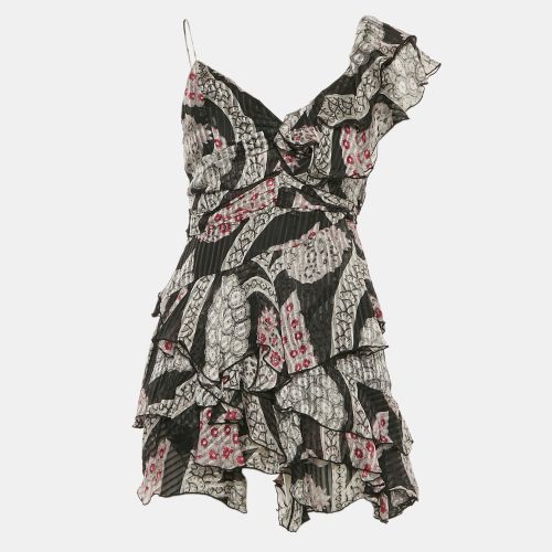 Isabel Marant Black Floral Print Ruffled Mini Dress S - Isabel Marant - Modalova