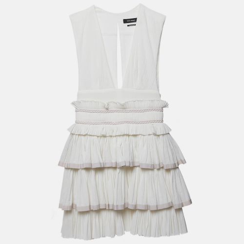 Isabel Marant White Cotton V-Neck Ruffled Glory Mini Dress XS - Isabel Marant - Modalova