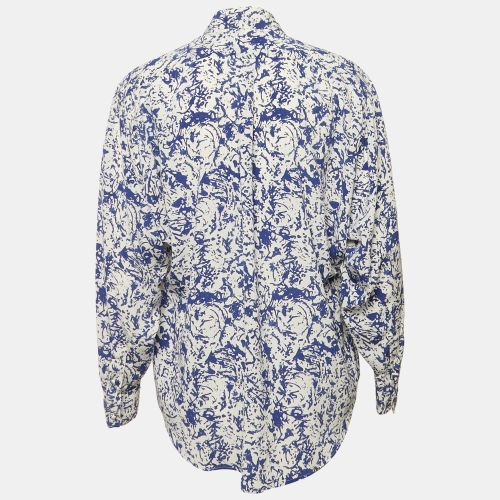 White/ Printed Silk Button Front Cade Top S - Isabel Marant - Modalova