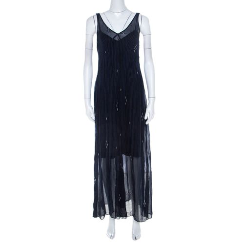 Isabel Marant Navy Blue Chiffon Sleeveless Cassidy Maxi Dress S - Isabel Marant - Modalova