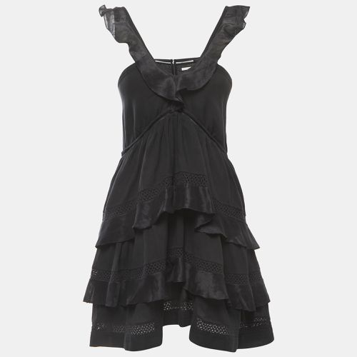 Isabel Marant Black Cotton Blend Tiered Strappy Mini Dress L - Isabel Marant - Modalova