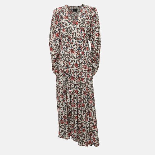 Isabel Marant Multicolor Floral Print Stretch Silk Ruched Sleeve Midi Dress S - Isabel Marant - Modalova