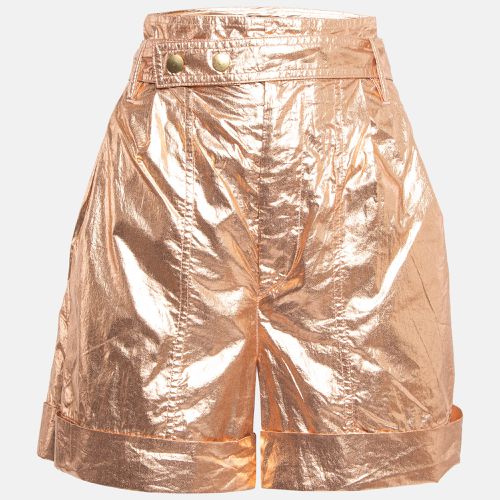 Isabel Marant Metallic Rose Gold Cotton Belted Tweni Shorts M - Isabel Marant - Modalova