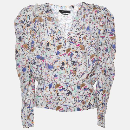 Isabel Marant Multicolor Amba Print Stretch Silk Long Sleeve Blouse M - Isabel Marant - Modalova