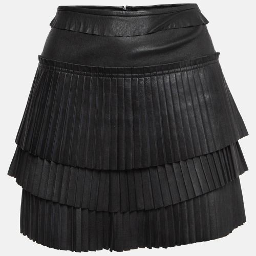 Isabel Marant Black Lambskin Leather Pleated Mini Skirt S - Isabel Marant - Modalova