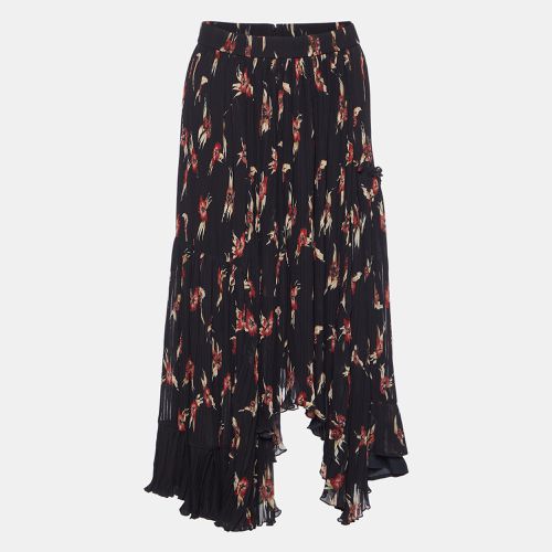 Isabel Marant Black Floral Print Crepe Pleated Midi Skirt S - Isabel Marant - Modalova