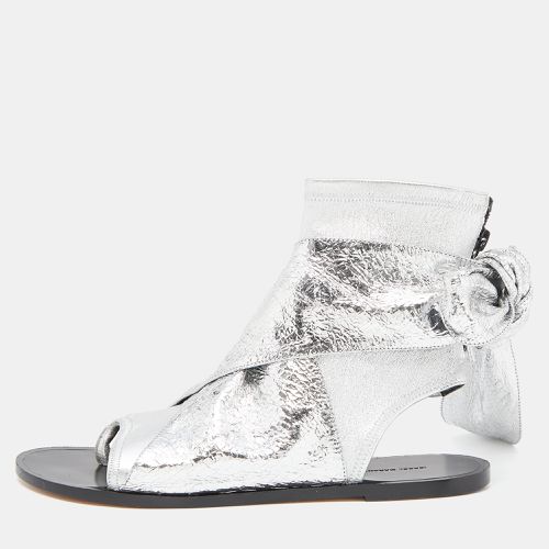 Isabel Marant Silver Leather Mosley Gladiator Flat Sandals Size 39 - Isabel Marant - Modalova