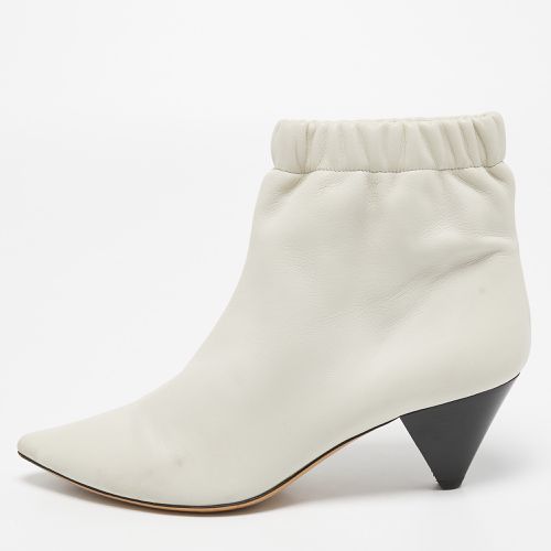 Isabel Marant White Leather Pointed Toe Ankle Boots Size 38 - Isabel Marant - Modalova