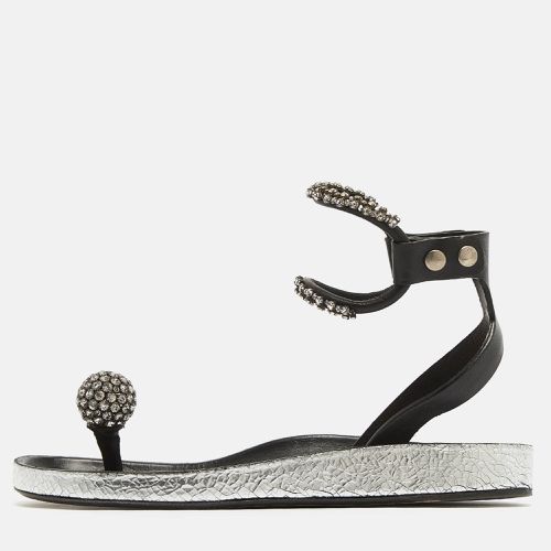 Isabel Marant Black Leather Crystal Embellished Ecly Sandals Size 40 - Isabel Marant - Modalova