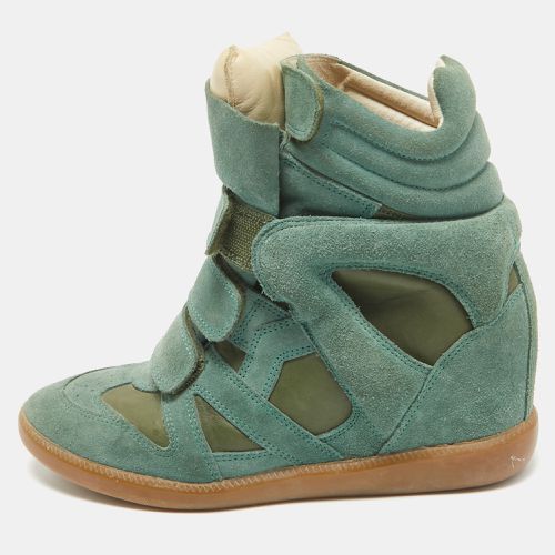 Isabel Marant Green Suede Bekett Wedge Sneakers Size 37 - Isabel Marant - Modalova