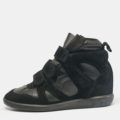 Isabel Marant Black Leather and Suede Bekett Wedge Sneakers Size 39 - Isabel Marant - Modalova