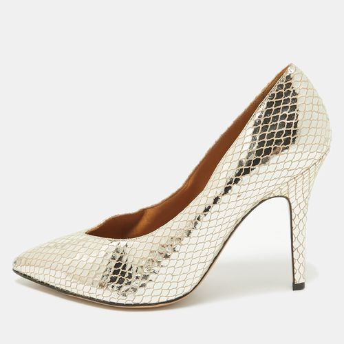 Isabel Marant Gold Snakeskin Embossed Patent Leather Pointed Toe Pumps Size 39 - Isabel Marant - Modalova