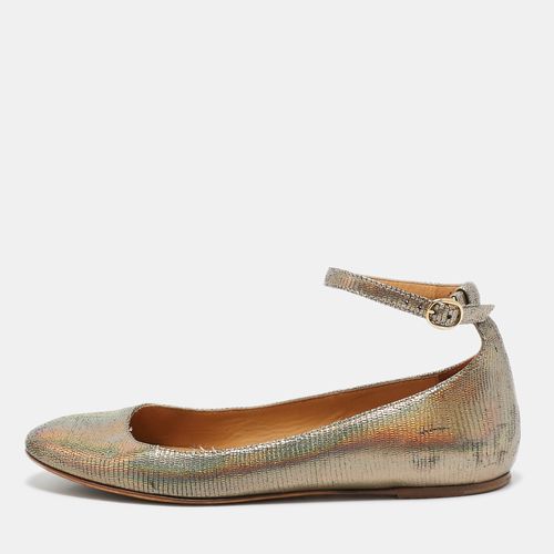 Isabel Marant Metallic Embossed Lizard Suede Ankle Strap Ballet Flats Size 38 - Isabel Marant - Modalova