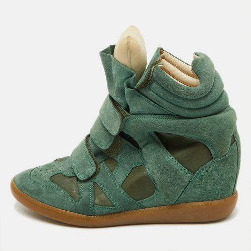 Isabel Marant Green Suede and Leather Bekett Wedge Sneakers Size 41 - Isabel Marant - Modalova