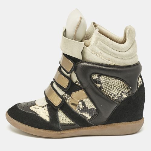 Isabel Marant Multicolor Python Embossed Leather and Suede Bekett Wedge Sneakers Size 40 - Isabel Marant - Modalova