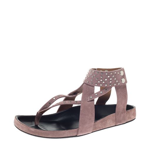 Isabel Marant Pink Suede Leather Ellan Studded Thong Flat Sandals Size 41 - Isabel Marant - Modalova