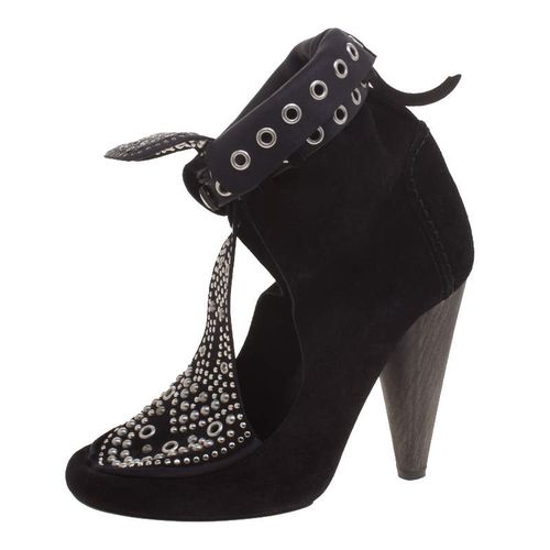 Isabel Marant Black Suede Mossa Studded Cutout Ankle Boots Size 36 - Isabel Marant - Modalova