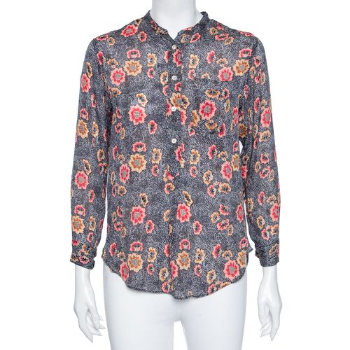 Isabel Marant Etoile Grey Floral Printed Silk Button Front Shirt S - Isabel Marant Etoile - Modalova