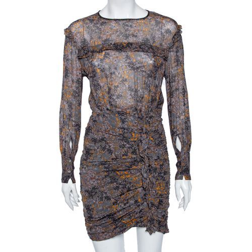 Isabel Marant Etoile Multicolored Printed Ruched Dress XS - Isabel Marant Etoile - Modalova