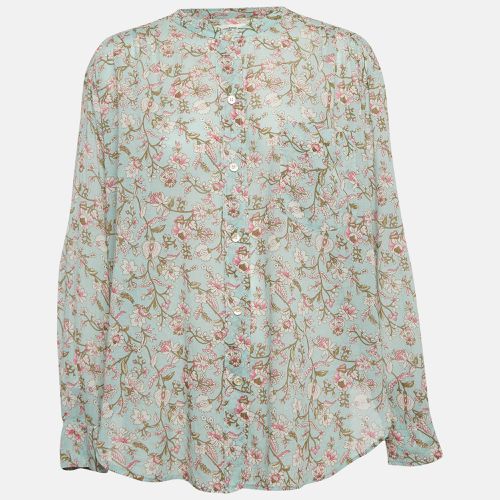 Isabel Marant Etoile Green Floral Print Cotton Band Collar Shirt M - Isabel Marant Etoile - Modalova