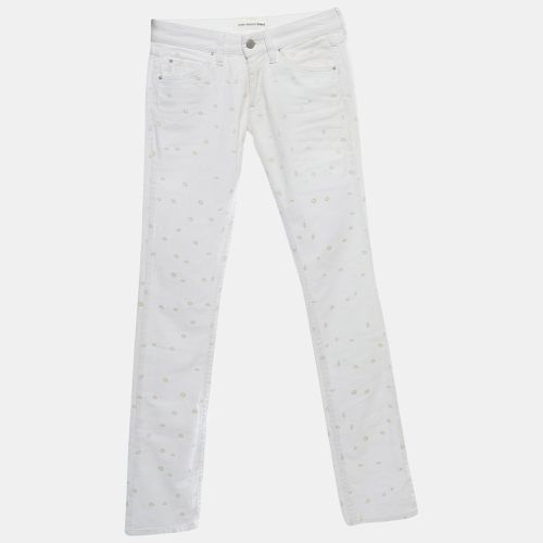 Isabel Marant Etoile White Embroidered Denim Slim Fit Jeans S - Isabel Marant Etoile - Modalova