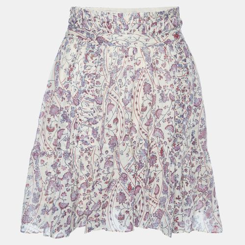 Isabel Marant Etoile Beige Floral Printed Cotton Flared Mini Skirt M - Isabel Marant Etoile - Modalova