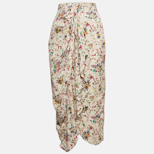 Isabel Marant Etoile Cream Floral Print Crepe Berthe Draped Skirt M - Isabel Marant Etoile - Modalova