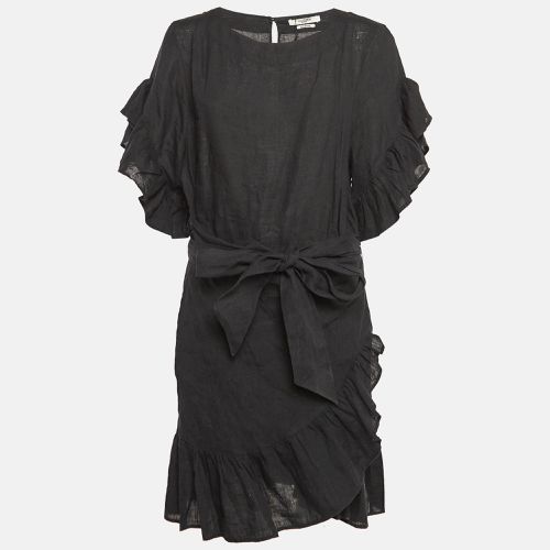 Isabel Marant Etoile Black Linen Ruffled Faux Wrap Dress M - Isabel Marant Etoile - Modalova