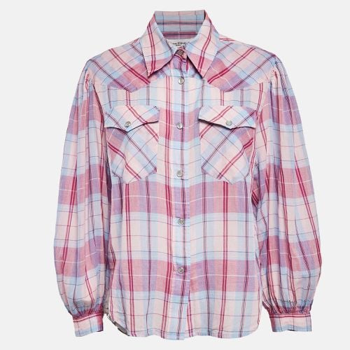 Isabel Marant Etoile Pink Plaid Cotton Puff Sleeve Bethany Shirt S - Isabel Marant Etoile - Modalova