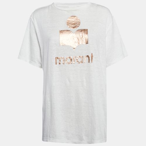 Marant Etoile White Zewel Print Linen Jersey T-Shirt M - Isabel Marant Etoile - Modalova