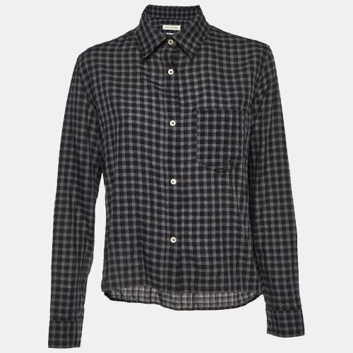 Isabel Marant Etoile Black Checkered Tencel Oversized Button Front Shirt M - Isabel Marant Etoile - Modalova