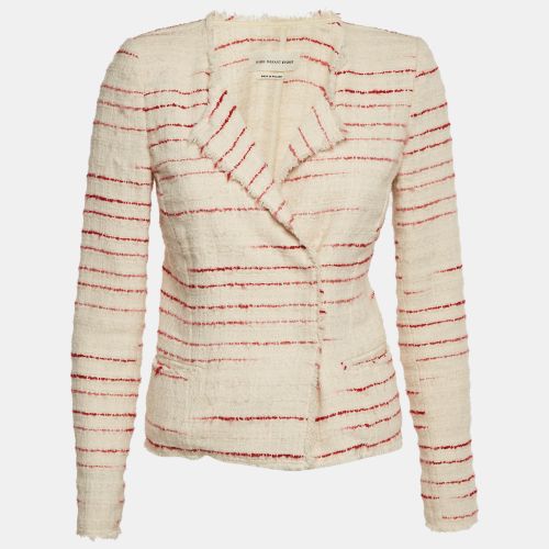 Isabel Marant Etoile Cream /Red Striped Tweed Glenn Jacket M - Isabel Marant Etoile - Modalova