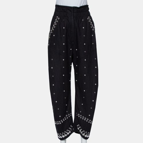 Isabel Marant Black Cotton Studded Paneled Eloma Pants L - Isabel Marant - Modalova