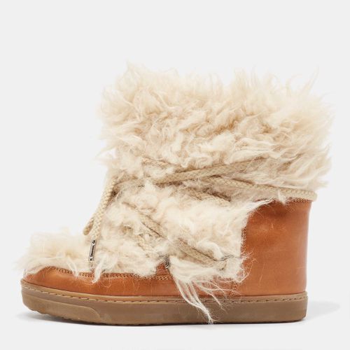 Isabel Marant Brown Leather and Fur Ankle Boots Size 37 - Isabel Marant - Modalova