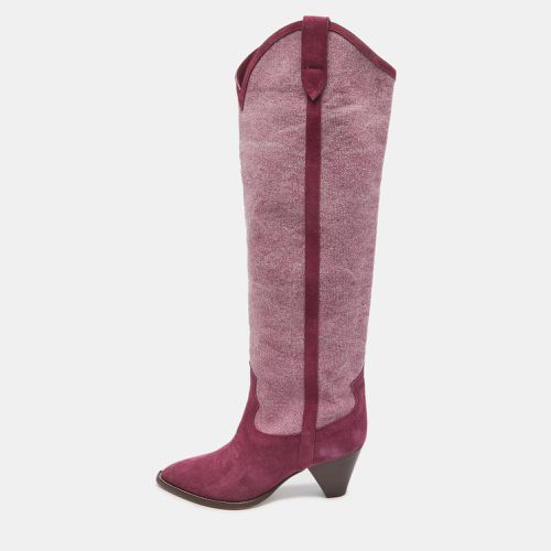 Isabel Marant Pink Suede and Canvas knee Length Boots Size 38 - Isabel Marant - Modalova